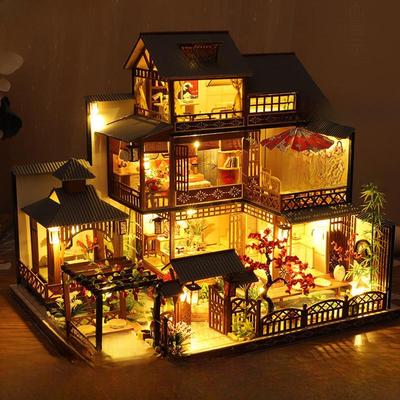 Yaquanting DIY Wooden Cottage Villa Model - Creative Toy Gift for Girls