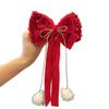Children's Red Chinese Style Bow Hair Clip - New Year Accessory for Girls