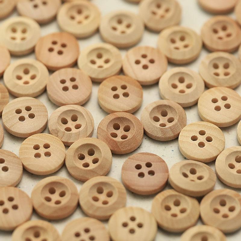 5Pcs Wooden Four-Eye Button Knitted Cardigan Shirt Sleeve Collar Buttons Children'S Clothing Versatile Clothes Decorative Wooden Buttons
