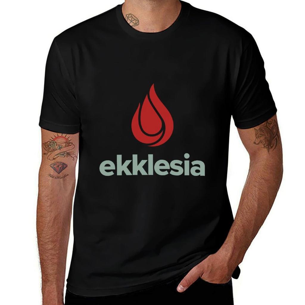 ekklesia light green TShirt Big Size Short Sleeve Tee for Men