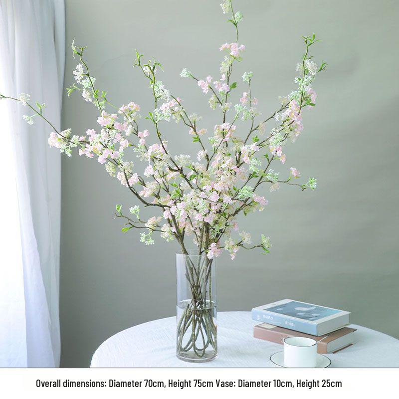 Artificial Silk Snow Willow Flower Arrangement for Indoor Decoration