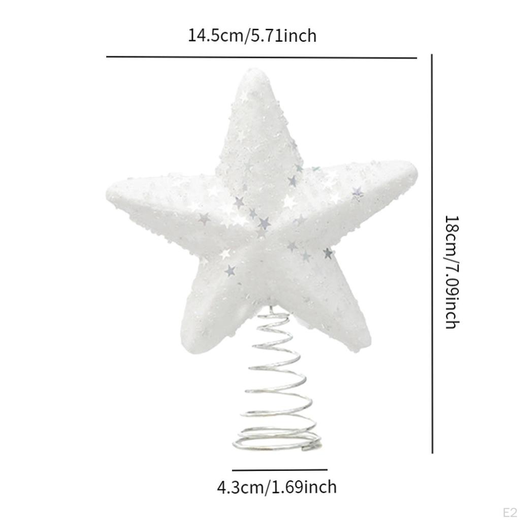 Christmas Treetop Star Ornament Tree Topper Glitter Porch Ballroom Venue Holiday Decoration