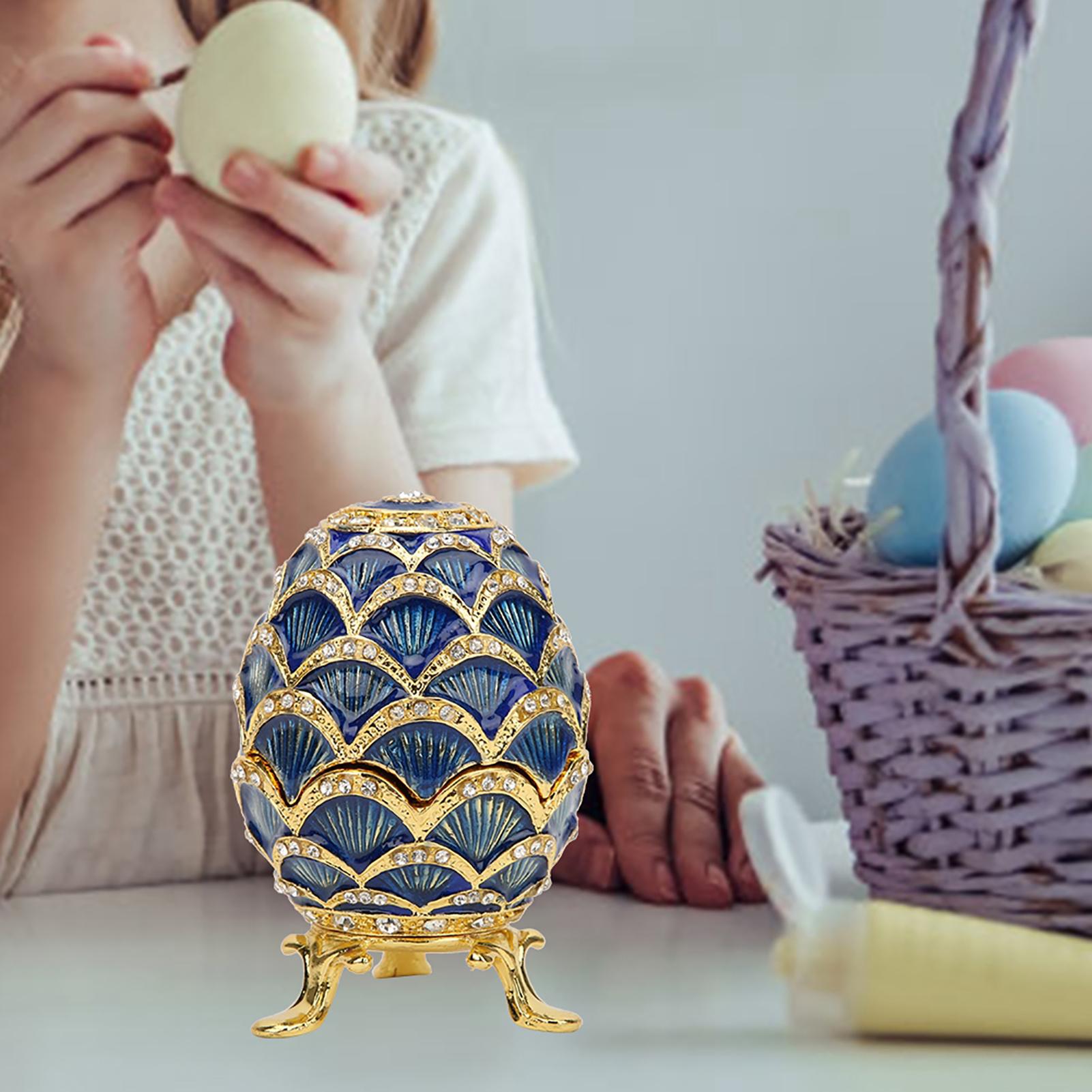 

Пасхальное яйцо Шкатулка Эмалированное пасхальное яйцо Шкатулка для украшений Органайзер Домашнее украшение