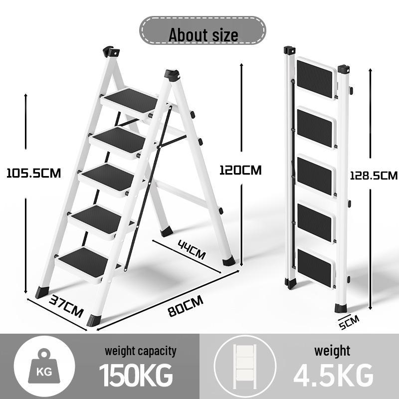 Folding Small Indoor Ladder: Multi-functional A-frame with Non-slip Steps, 2 or 3 Steps