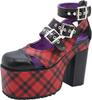 Yosuke Women's Pumps, Size 4460077, Black/Red, Sizes 23.0cm-23.5cm