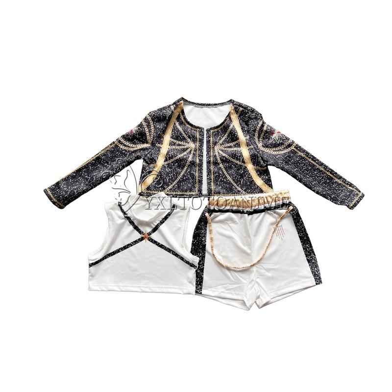 

Костюм для косплея Руми K-pop Костюм охотницы на демонов Костюм K-pop Huntrix Черный Золотой Одежда для Хэллоуина Наряд 140