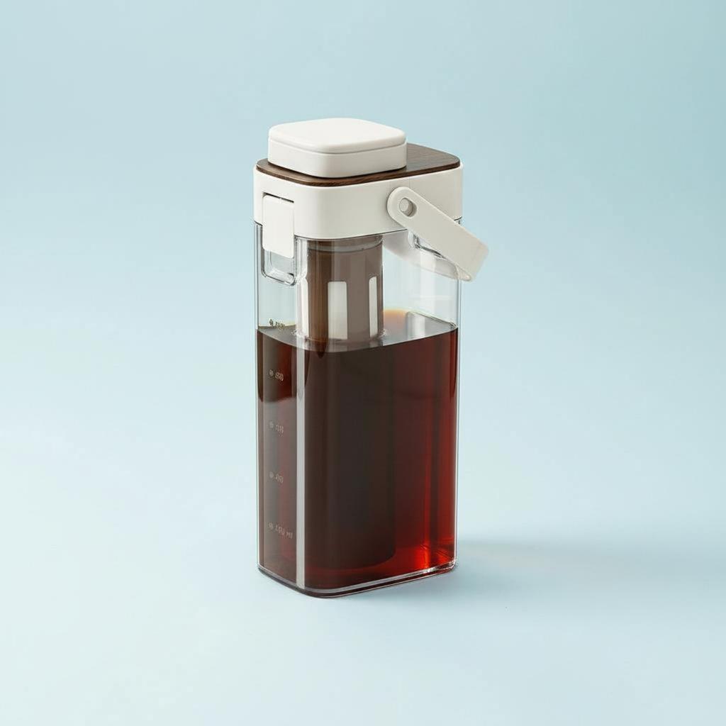 Cold Brew Coffee Pitcher Food Grade Fruit Tea Pitcher Cold Water Carafe Large Capacity Household Drinkware Easy to Pour for Home