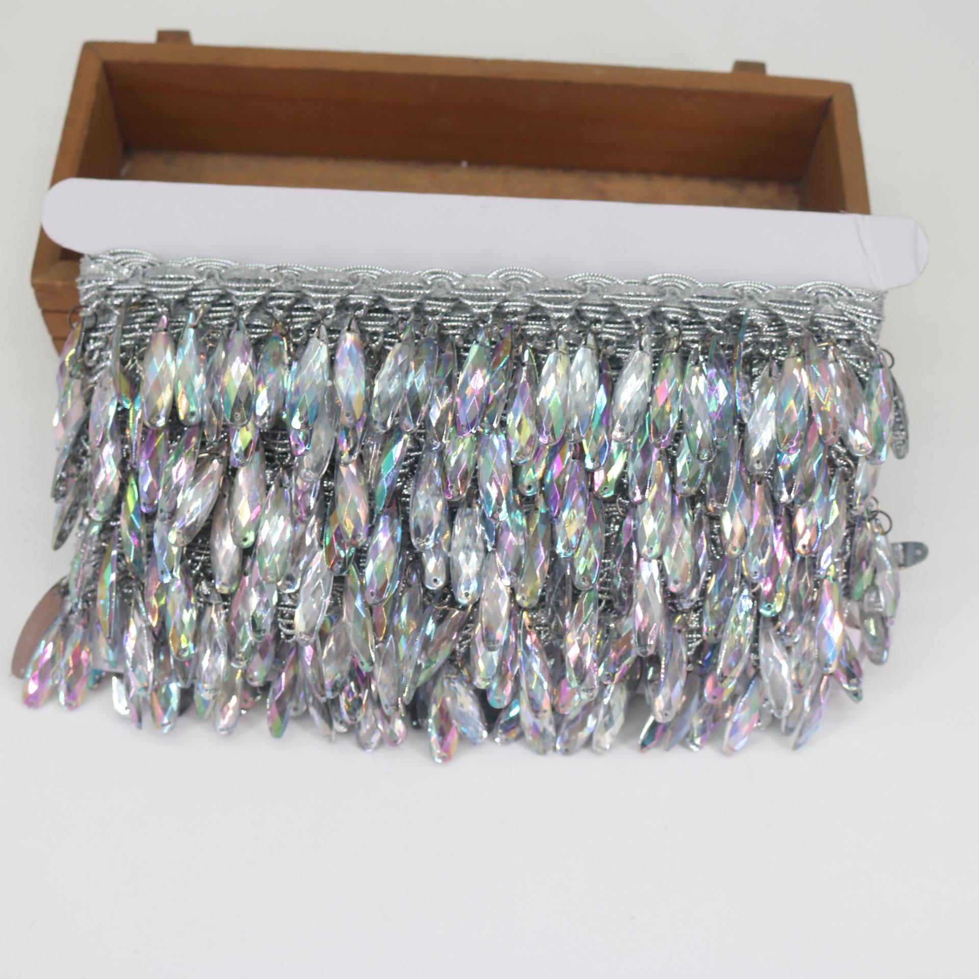 

Gold Hanging Piece Lace Diy Belly Dance Costume Stage Clothing Accessories Laser Hanging Piece Accessories 4.5Cm * Colored Silver