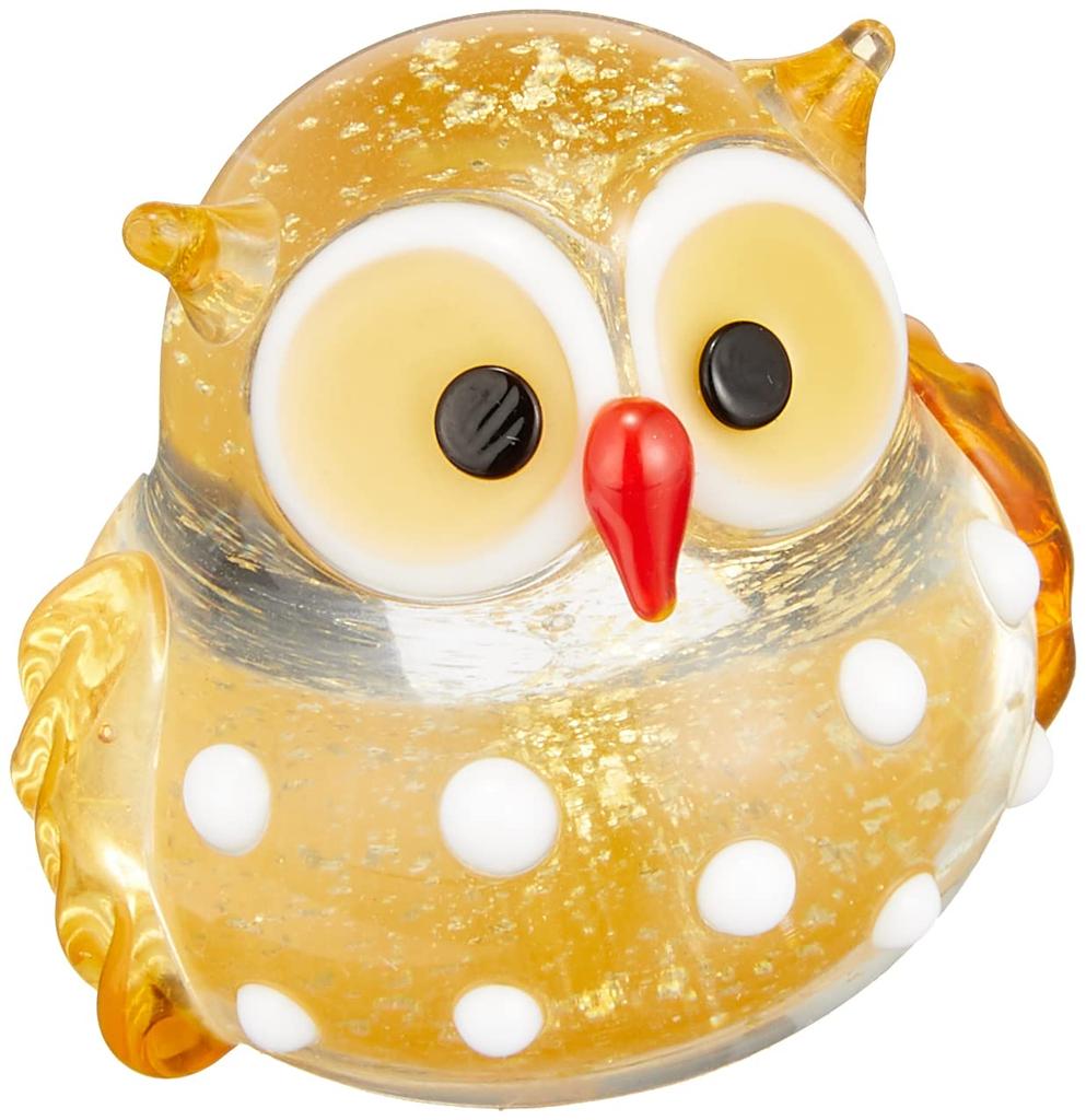 Cute Owl Handmade Glasswork Gold Owl Large