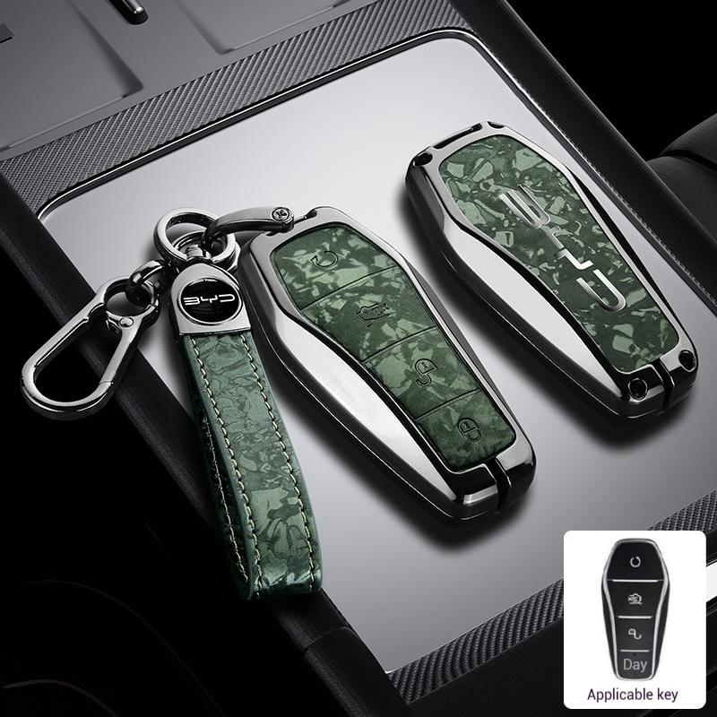 Interior Mouldings Zinc Alloy Car Remote Key Case Cover Shell Fob For BYD Song Plus Atto 3 Han EV Tang DM Qin Seal Dolphin Keych