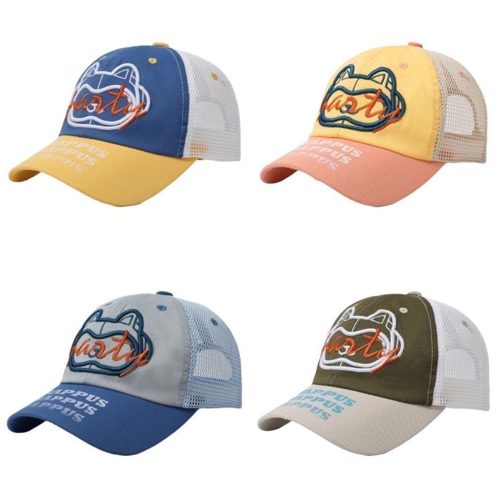 Sunshade Breathable Mesh Baseball Cap Letter Embroidery Retro Style Mesh Cap Versatile Design Duckbill Cap Sun Shading