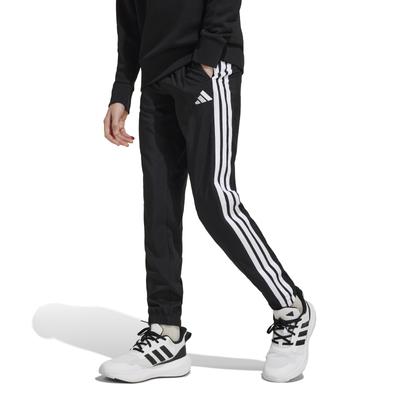 Adidas Essentials Woven Size 140 Kids' 3-Stripes Pants, Unisex, KRG89, Black/White (JD6500),