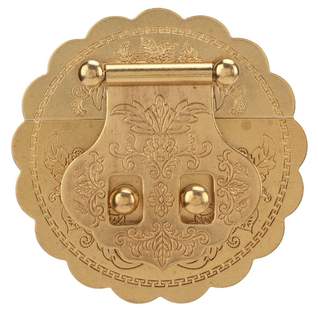 Messing Riegelverschluss Retro Design 8cm Durchmesser Rostbeständiges Metallschloss für Schrank Holzkiste