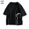 GENIOLAMODE Men's Cat Print Loose-Fit Cotton T-Shirt