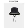 Sweet and cute lace blue bucket hat women's spring summer sunshade sunscreen basin hat outdoor big brim climbing hat tide