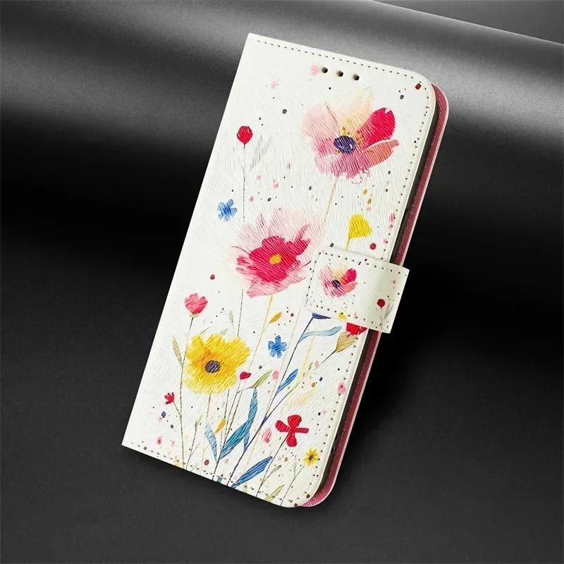 Pixel 9 Etui for Google Pixel 9 Pro XL Flip Funda Google Pixel 8a 7a 6a 8 Pro 5a 4a 5G Painted Pattern Leather Wallet Phone Case