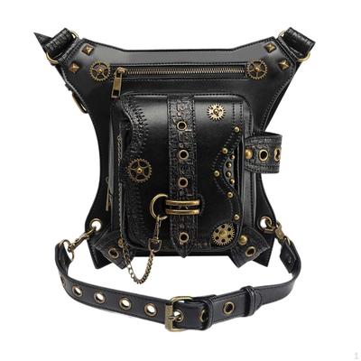 Steampunk Gürteltasche Bauchtasche Rockkette Beinseite Geldbörse Ideales Geschenk Schwarz Oberschenkeltasche