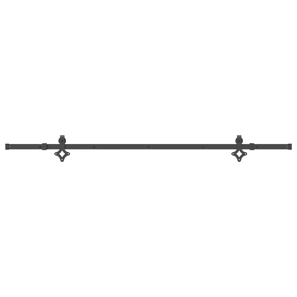 Vidaxl System for Sliding Door Installation, 213.5 Cm, Steel, Black