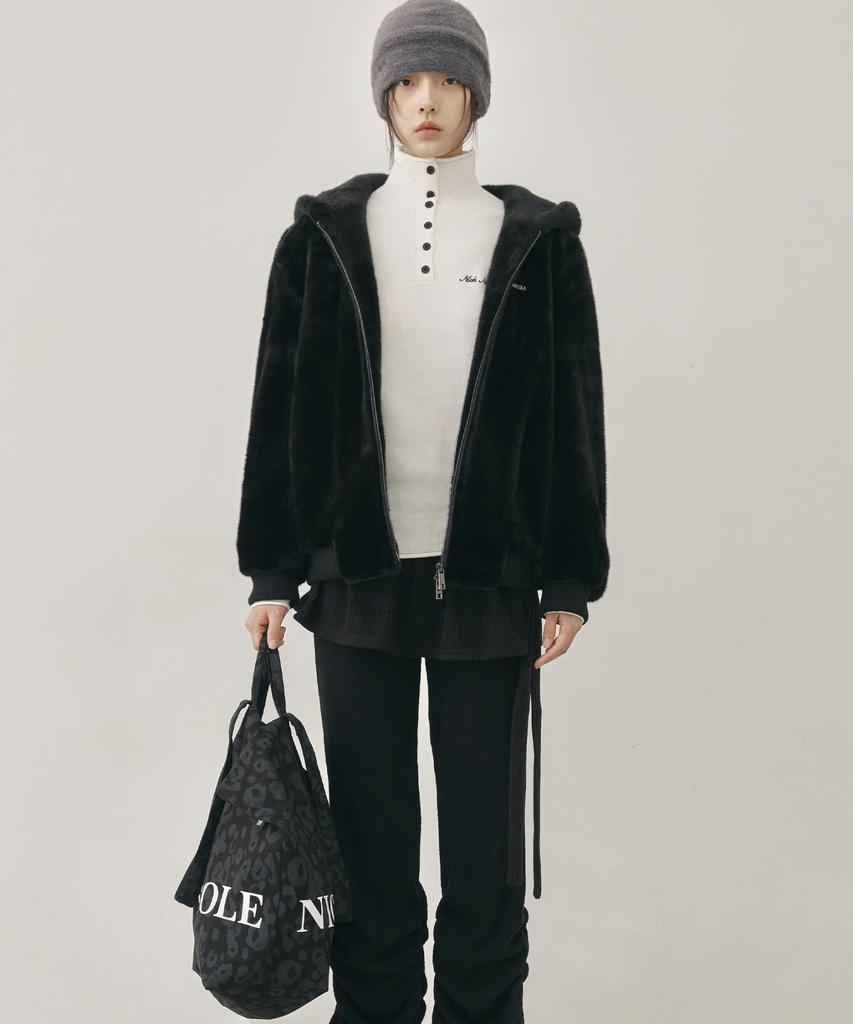 Nick&Nicole Leopard Twoway Corduroy Ecobag_Black