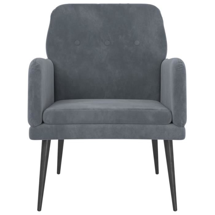 351405 vidaXL Fauteuil Gris foncé 62x79x79 cm Velours