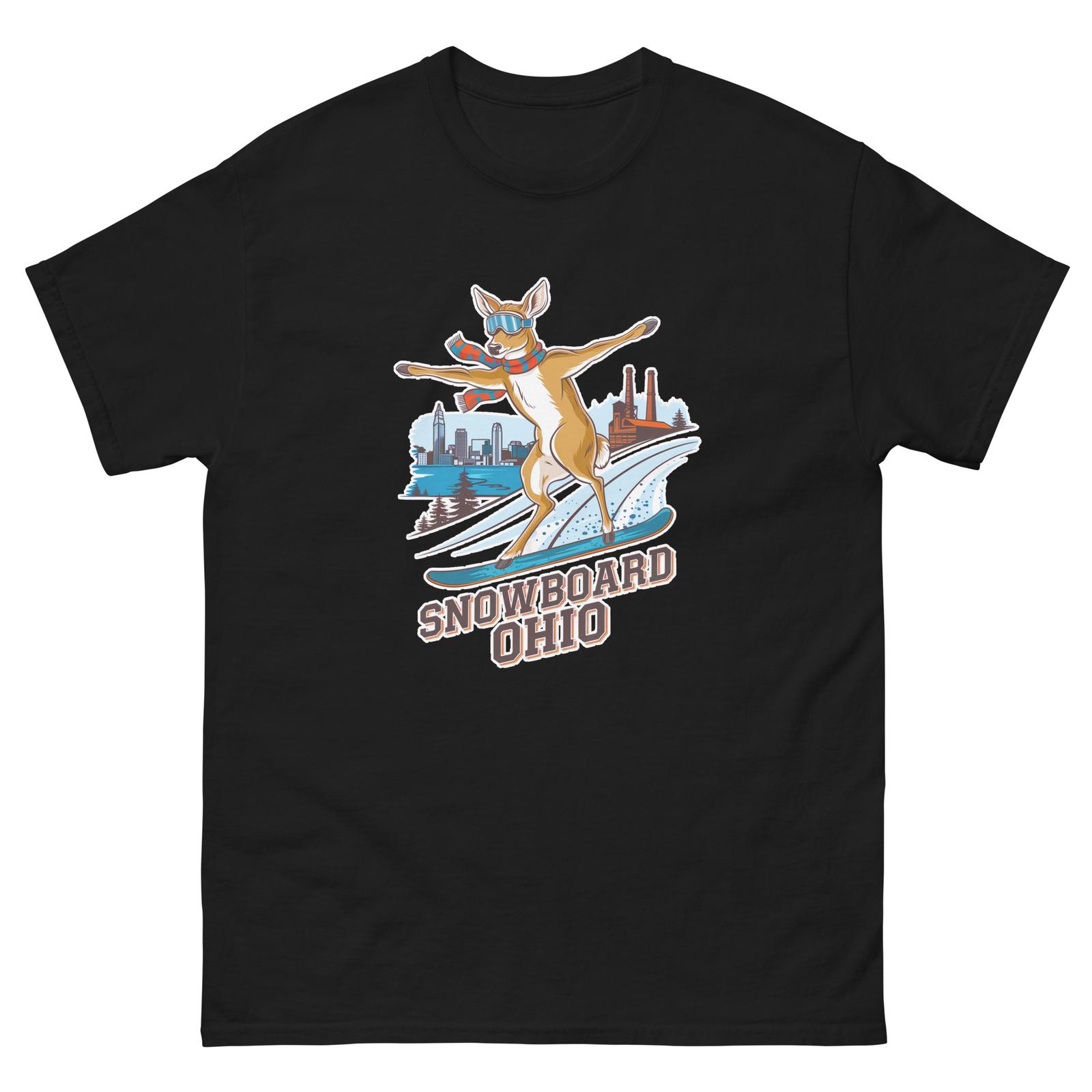 Snowboard Ohio Deer USA Snowboarding Animal T-Shirt M