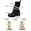 Vintage Spice Girls Short Boots Pile Boots Women's Thick Heel Skinny Fashion High Heel Boots Spring Summer Bundle Strap Martin Boots