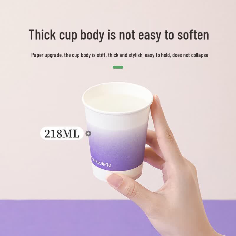 CHAHUA Disposable Colorful Paper Coffee Cups 218ml (80 Count)