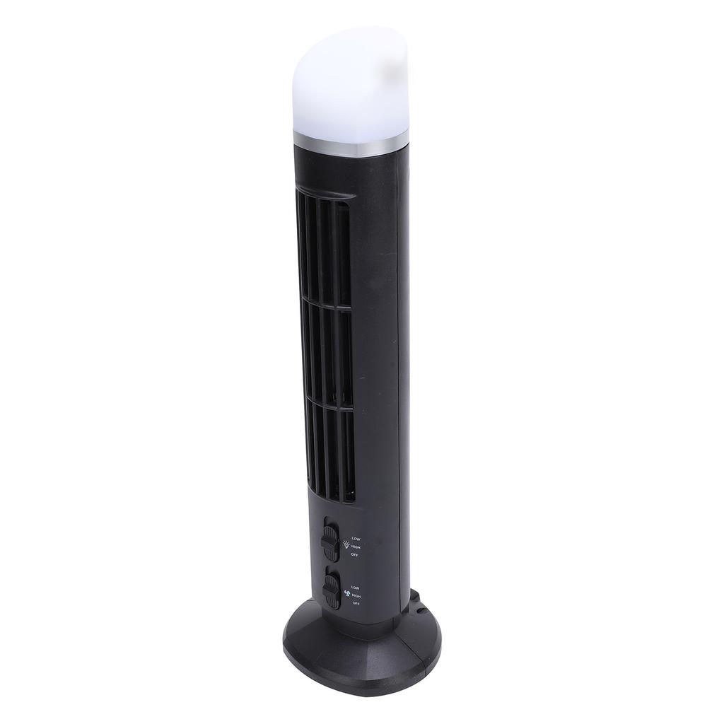 Bladeless Turmventilator Tragbar Einstellbare Geschwindigkeit Leise Kompakt Platzsparend USB Schreibtisch Bladeless Ventilator mit Licht für Zuhause