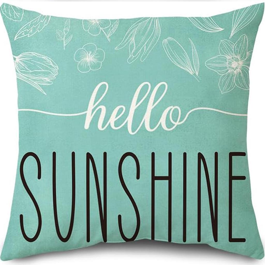 New Spring Fresh and Beautiful Linen Pillowcase Sofa Bedside Plant Flower Pillow Cushion Cover