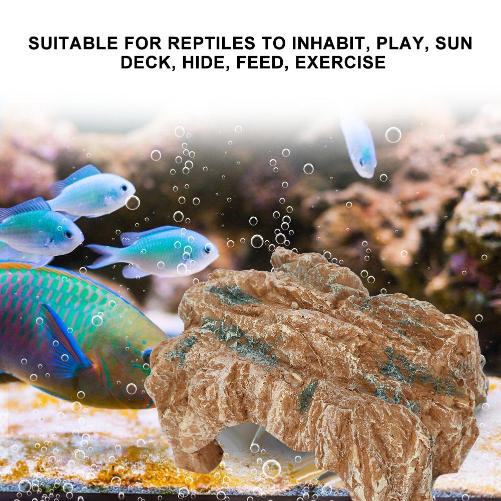 Resin Rockery Turtle Hide Rock Climbing Basking Habitat Cave for Landscape Decoration