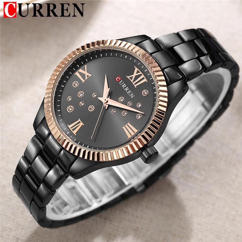 CURREN Nouvelle Montre Femme Tendance Marque Haut de Gamme Luxe Dame Fille Montre-bracelet Or Rose Bracelet Acier Inoxydable Montre Féminine Cadeau