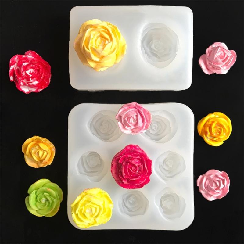 3D Rose Silicone Candle Molds for Epoxy Resin Candle Soap Fondant Chocolate Candy Baking Cement Clay Silicone Molds