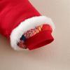 Free Hat: Thickened Baby New Year Outfit – Red Festive Baby Clothes for New Year, Full Moon, or First Birthday Plus Velvet