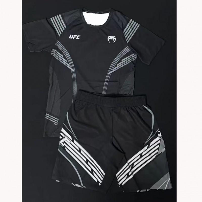 MMA BJJ Boxing Muay Thai Training Set Short Sleeve Top 5 Shorts Men Women Kids