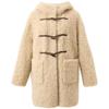 Sancai 2025 Winter Wool Hooded Toggle Button Coat