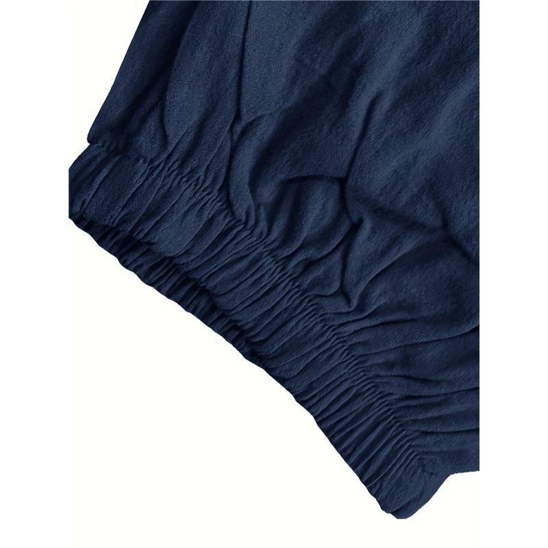 Men's Loose-fit Harem Pants, Elastic Drawstring Waist, Non-stretch Casual Lantern Trousers, Lightweight Quick-dry