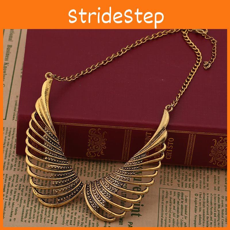 Fashionable Retro Angel Wing Pendant Women Metal Necklace For Men And Women
