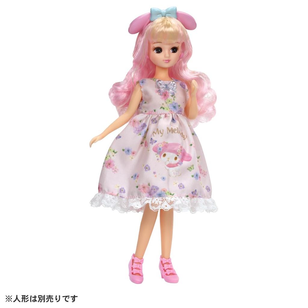 TAKARA TOMY Licca-chan Kleid, Meine Wahl, Sanrio Charaktere, Einteiliges Kleid & Haarband, My Melody, Verkleiden, Rollenspielzeug, Ab 3 Jahren