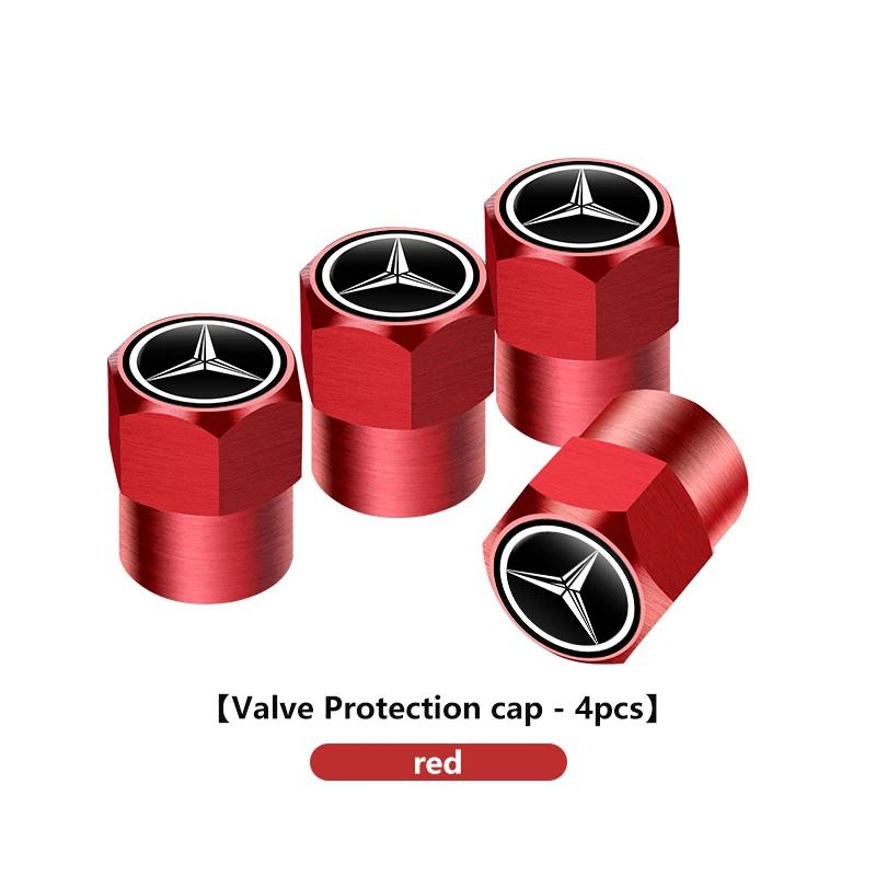 C200 E300 Chaud 2026 Nouveau Pour Benz 4pcs Bouchons de Valve de Pneu de Voiture Cache-Tige d'Air de Roue Accessoires Pour Mercedes Benz AMG A C E S G Cl