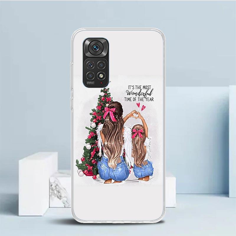 Christmas Girls Tree Gift Phone Case For Xiaomi Redmi Note 15 14 14S 13 12S 12 Pro Plus 11S 11 11T 11E 10S 10 + Soft TPU Back Co