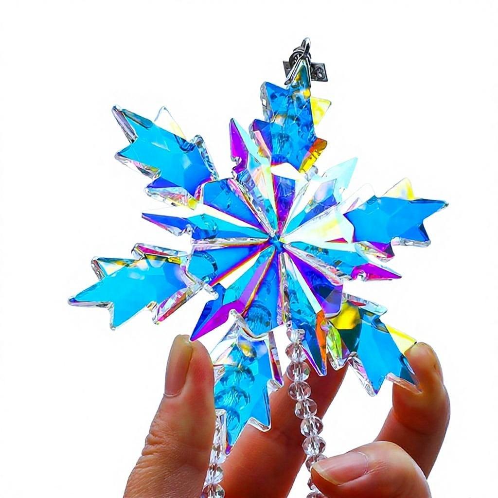 Cross-border Exclusive Snowflake 4 Christmas Tree Pendant 2025 Artificial Crystal Car Hanging