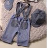 Suspender Romper Newborn Photography Outfit Newsboy Hat Baby Romper Set  Baby Photo Shoot