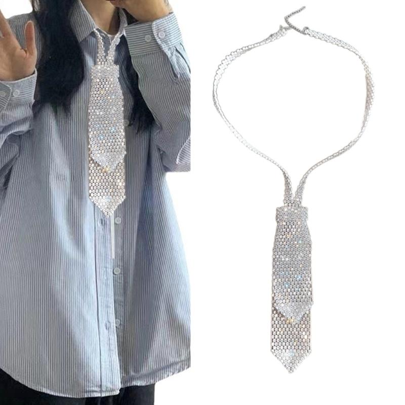 Eye-Catching Crystal Choker Necklace with Rhinestones Perfect for Bridal, Party, and Nightclub Outfits