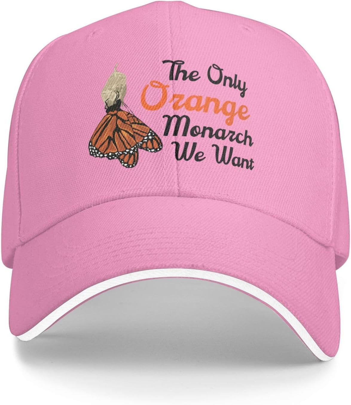 Monarch Butterfly Orange Design Polyester Baseball Cap Adjustable Outdoor Casual Cap One Size