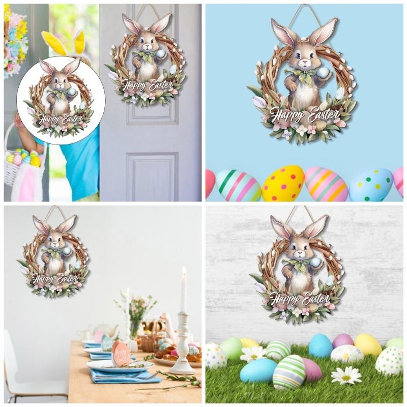Oster-Türdekoration Osterhase Hängendes Ornament für Zuhause Frohe Ostern Türhänger Anhänger Osterdekoration