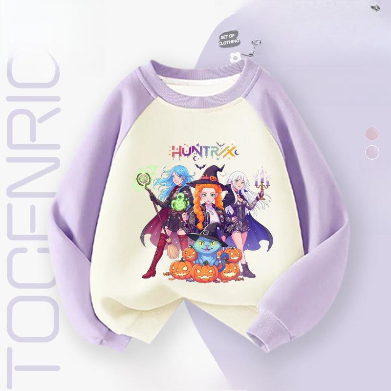 Kpop Witch Hunt Girls  Shoulder Hoodie New Autumn Clothing Children s Top EMA 110