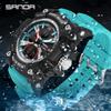 SANDA Fashion Men's Electronic Watch Multi Functional Outdoor Sports Waterproof Calendar Night Light LED Men's Watch