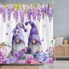Purple Vine Hat Wizard Shower Curtain Butterfly Dahlia Watercolour Polyester Fabric Shower Curtain Bathroom Decor with Hooks