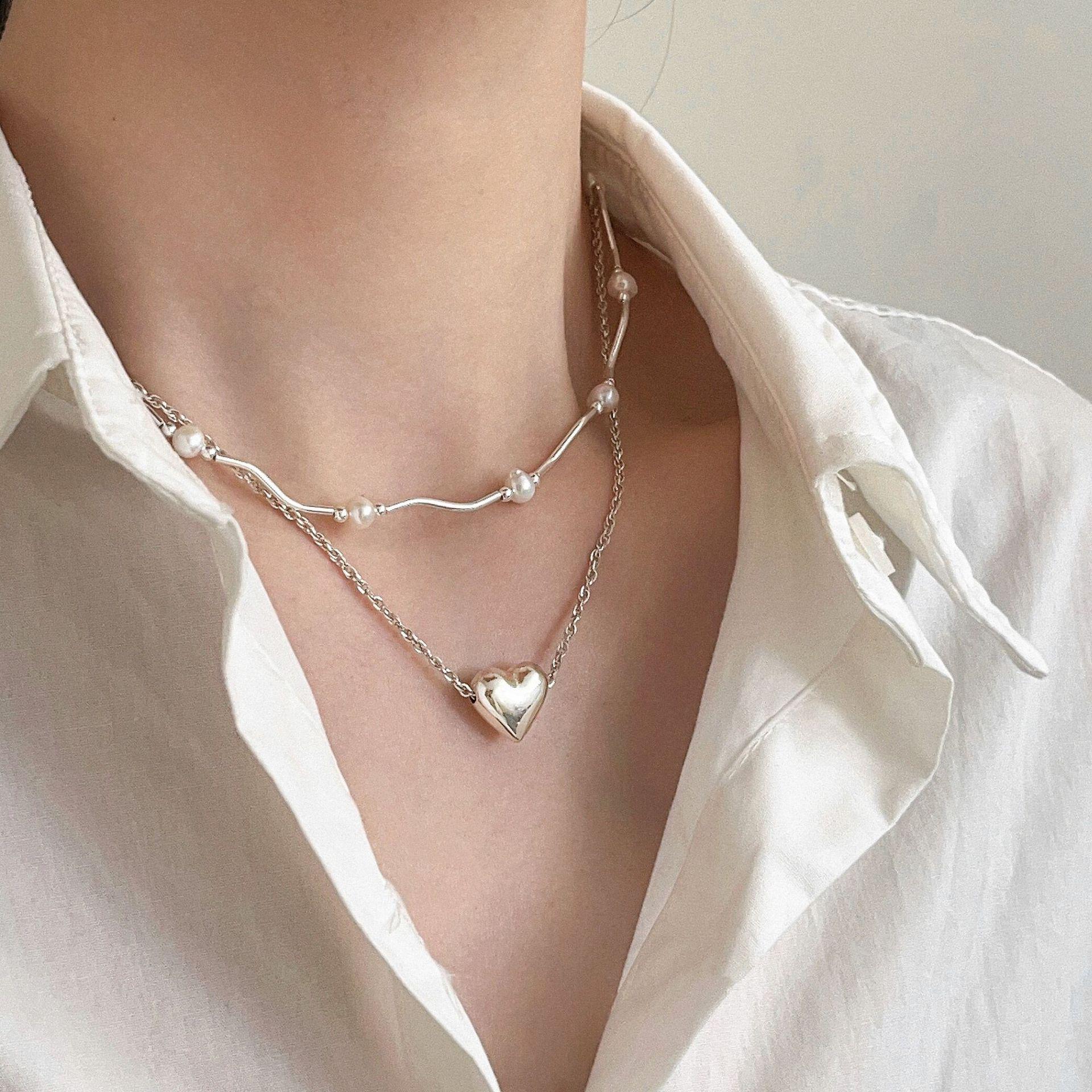 

S925 Sterling Silver Korean Wave Freshwater Pearl Women s Necklace - Simple and Elegant Design 925 Silver