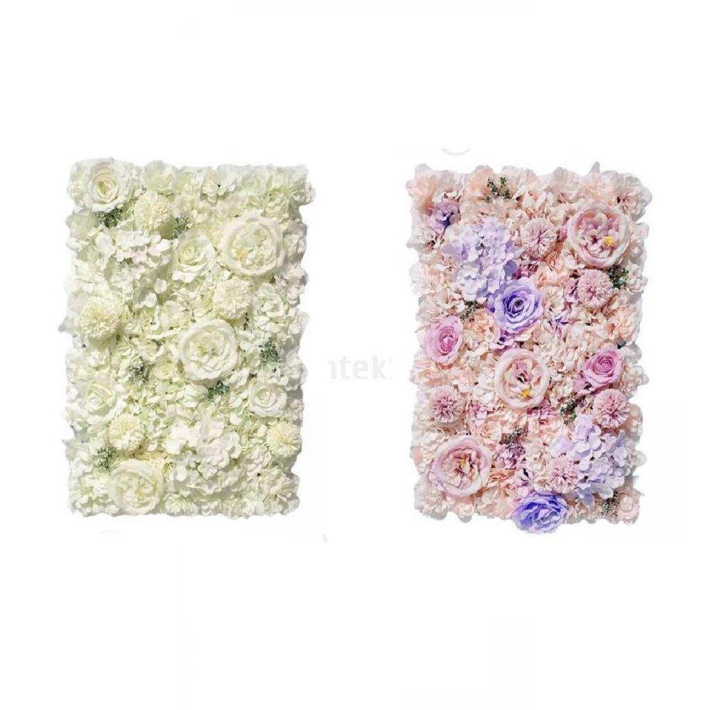 Buy 2x Artificial Silk Flowers Wall Panel Wedding Party Floral Backdrop